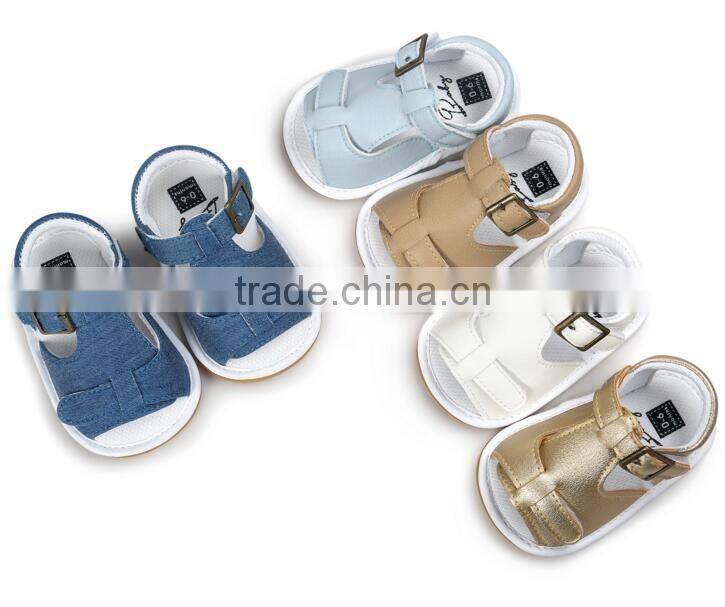 2017 new design baby girl sandals, leather baby sandals