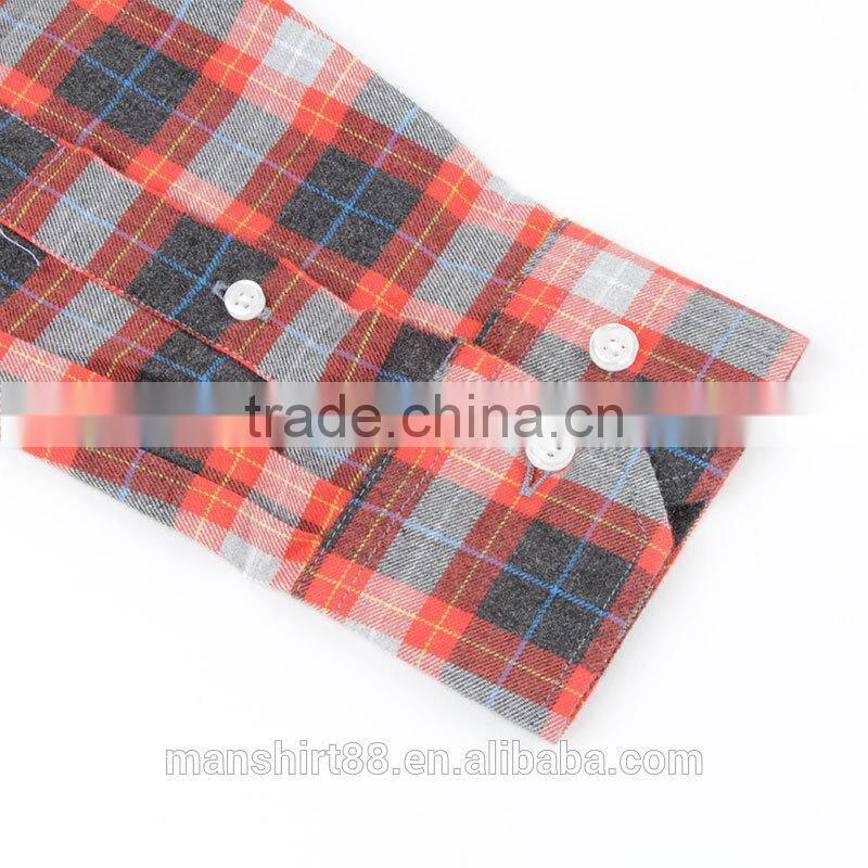 2016 100% cotton custom flannel shirt man winter warm shirt