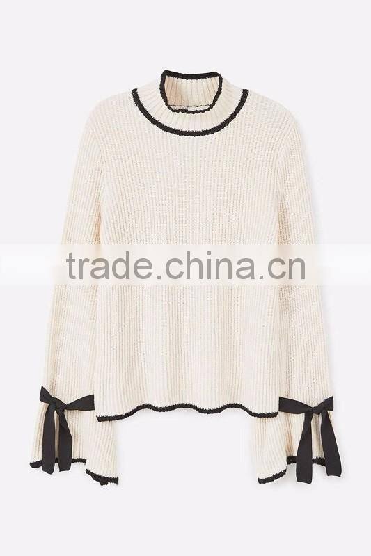 Korean Design Newest Girl's Knitted Sweater Ladies Top
