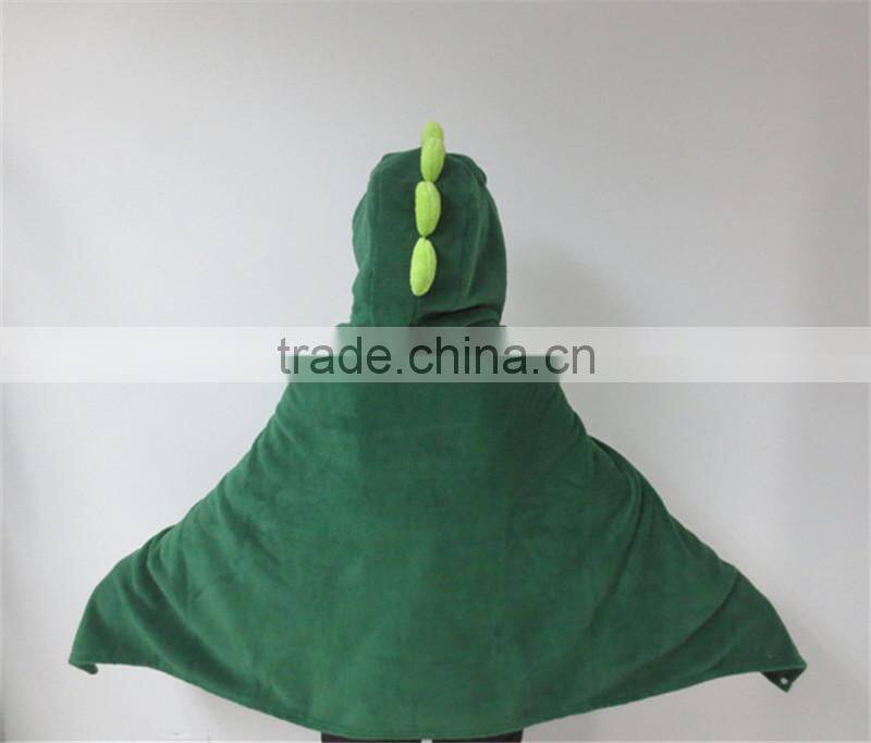 3D dinosaur shape plush baby blanket , wearable blanket, cartoon animal blanket