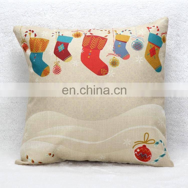 Christmas Socks Decoration Pillows Cushion Cover Printed Pillow Case