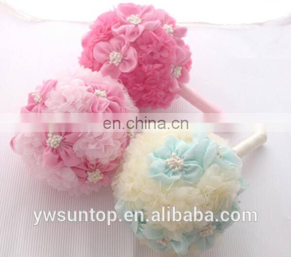 Wedding Flower Bouquet Silk Cloth Flower Bridal Bouquet 3 colors