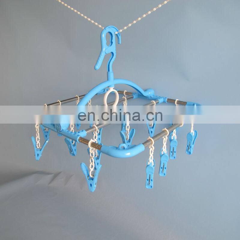 Durable 18pegs stainless steel foldable hanger