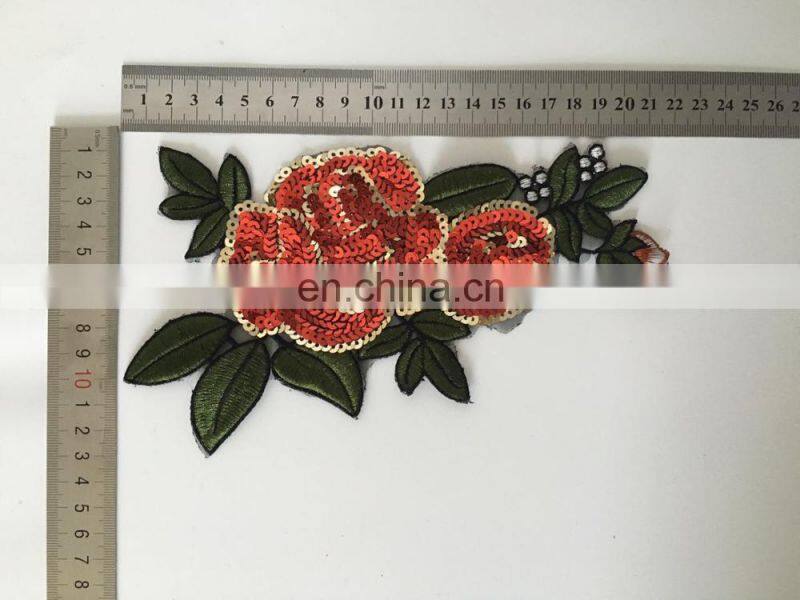 top fashion Sew on 3D Sequin beads logo letter patches