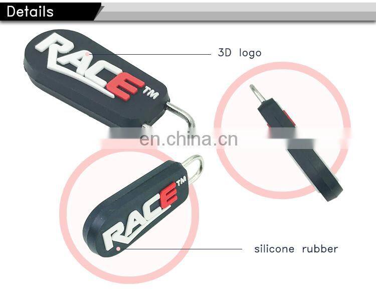 custom rubber zipper tags decorative runner zipper pulls