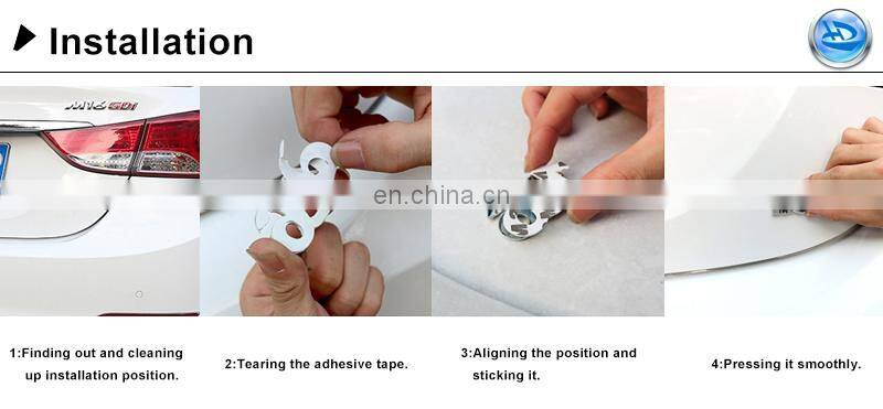 ABS Chromed Round Car Nameplate Badges Emblems, Custom Plastic Car Auto Logo Sticker