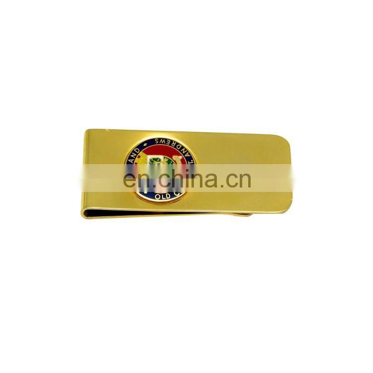 custom metal gold engraved money clip for sale