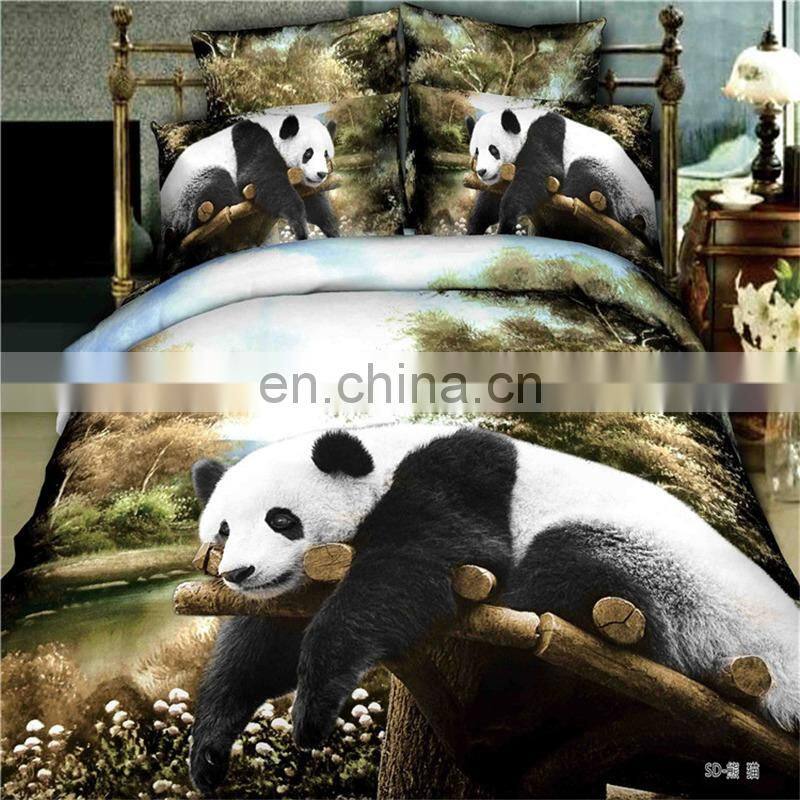 Custom bamboo bedding set 3d printed made in china chinese panda bedding set