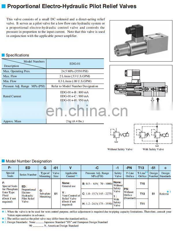 Trade assurance YUKEN EDG-01V-H-PNT11-51  EDG-01-H-01-PNT11-51  EDG-01V-H-01-PNT11-51