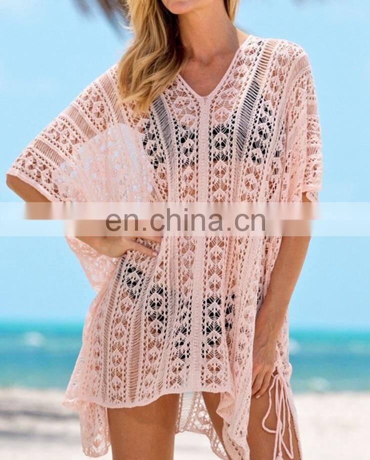 Plus size Sexy Beach Dress Cover-up Knit Bikini Cover up Pareo Tunic for Beach Sarong Pareos de Playa Mujer Swimsuit cover up