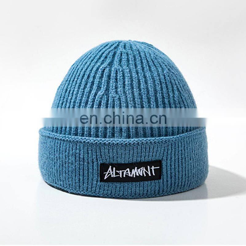 Eco-friendly winter knitted beanies hat, custom logo beanie hat