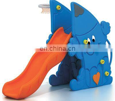 Small-scale kids plastic swings pool slide