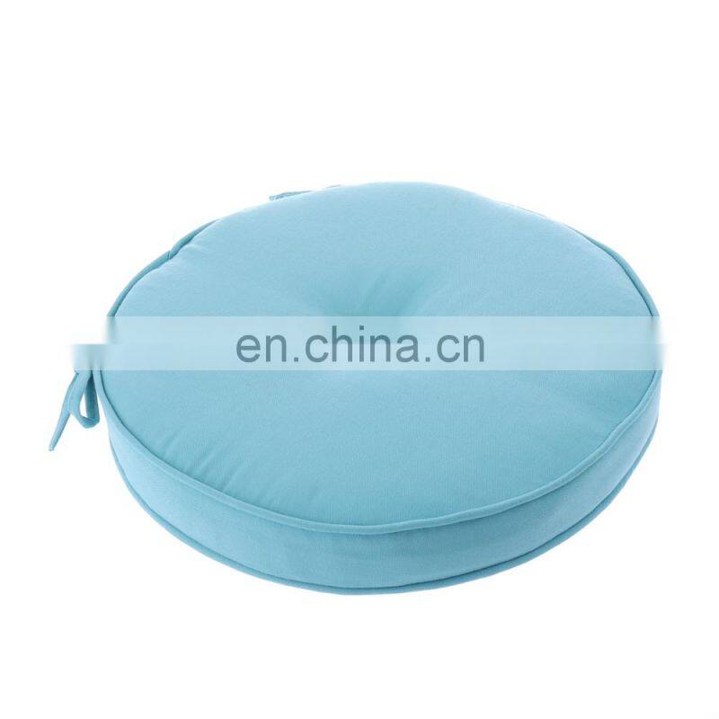 Recyclable Polyester Solid Blue Color Round Seat Pad Chair Pad for Indoor and Outdoor