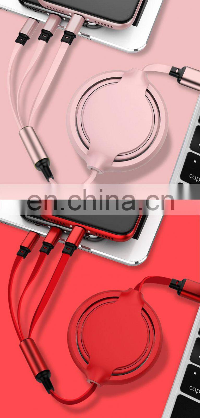 3 In 1 Usb Cable Micro Usb Fast Charging Nylon 1M 2A 2020 New Product Cable Original Factory Wholesale Data line cable