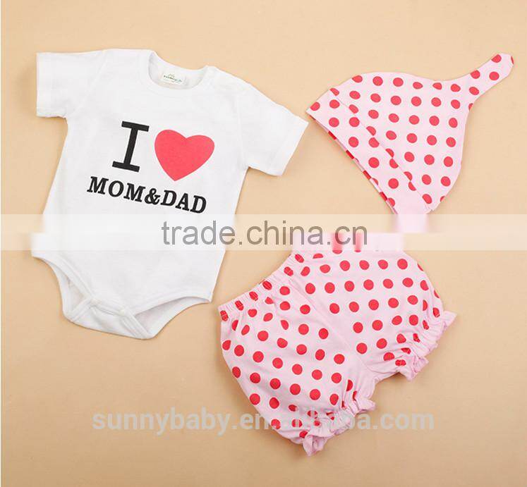 Hot Selling Cute 3pc of Newborn Baby Clothing Set
