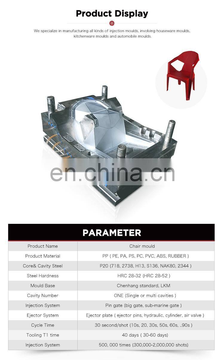 China new design precision cnc plastic chair injection mould