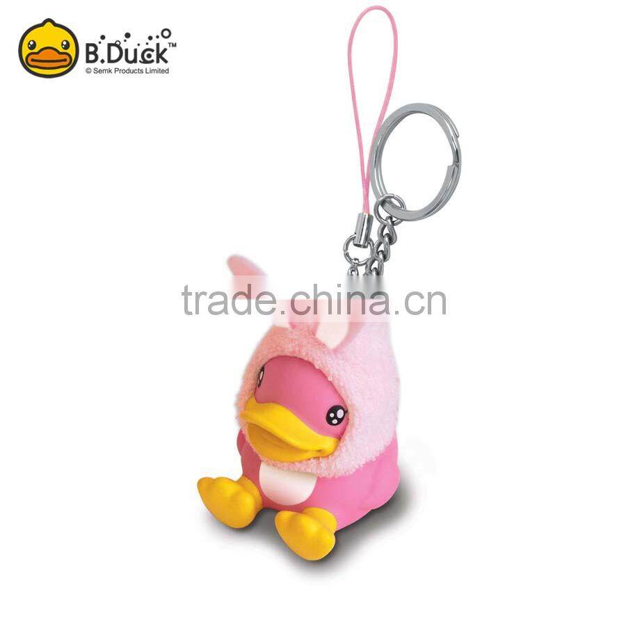 B.Duck brand animal shape pvc floating titanium key ring