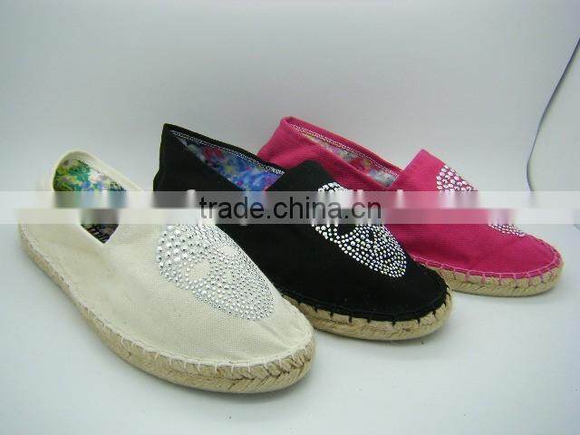 Wholesale slip-on woman canvas casulal shoes espadrilles