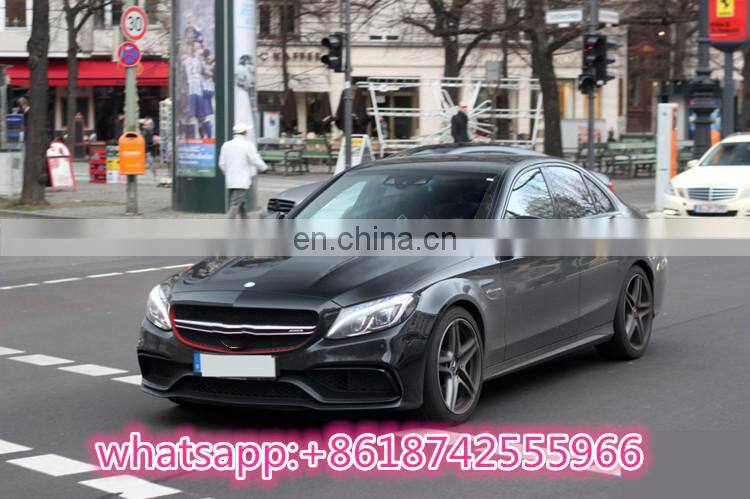 C class w205 C63 BODY kit with front bumper front grille fenders ducts muffler tips and rear bumper rear wing PP material