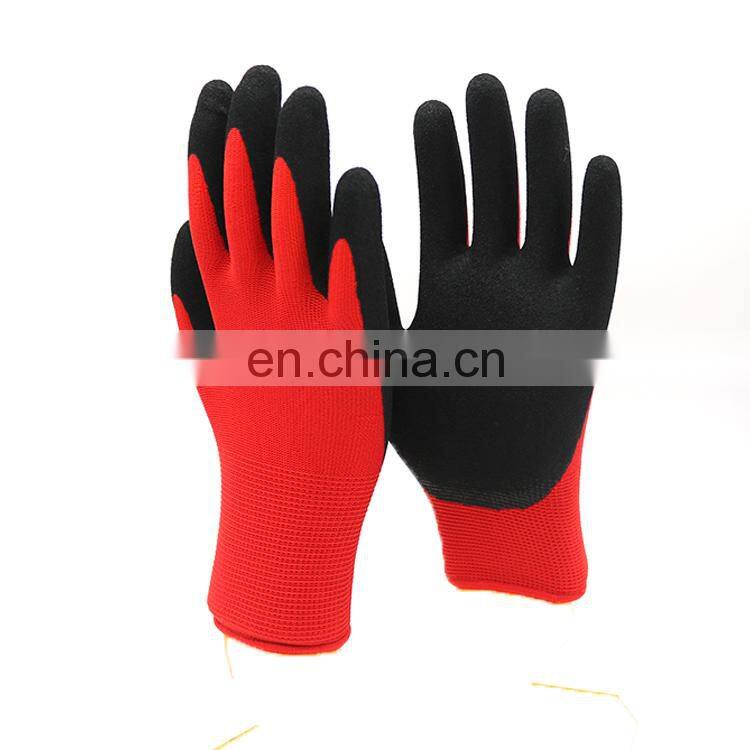Rough Sandy Nitrile Coated Work Gloves 13Gauge Polyester Nitrile Firm Grip Safety Gloves Oil Resistance Car Maintenance Gloves