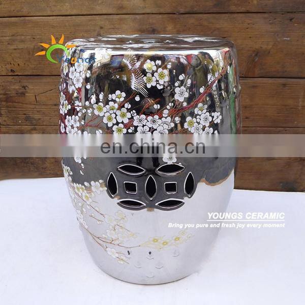 Mix Color Glazed Chinese Garden Ceramic Drum Stool For Retail And Wholesale