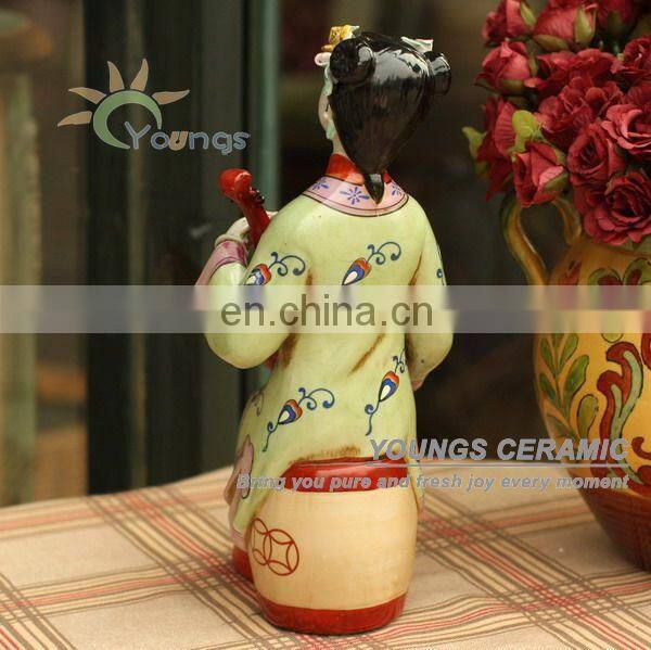 Chinese Hand Maded Ceramic Antique Colorful Porcelain Figure Statues