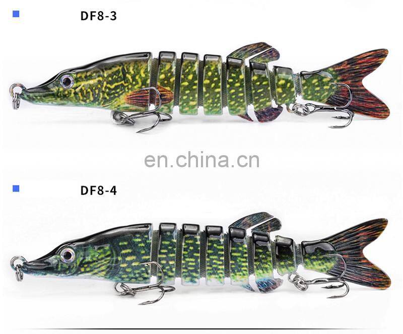 5 Inches 12.5cm 21g 8 Sections All Swimming Depth Artificial Professional Multi-Jointed Pike Fishing Lure