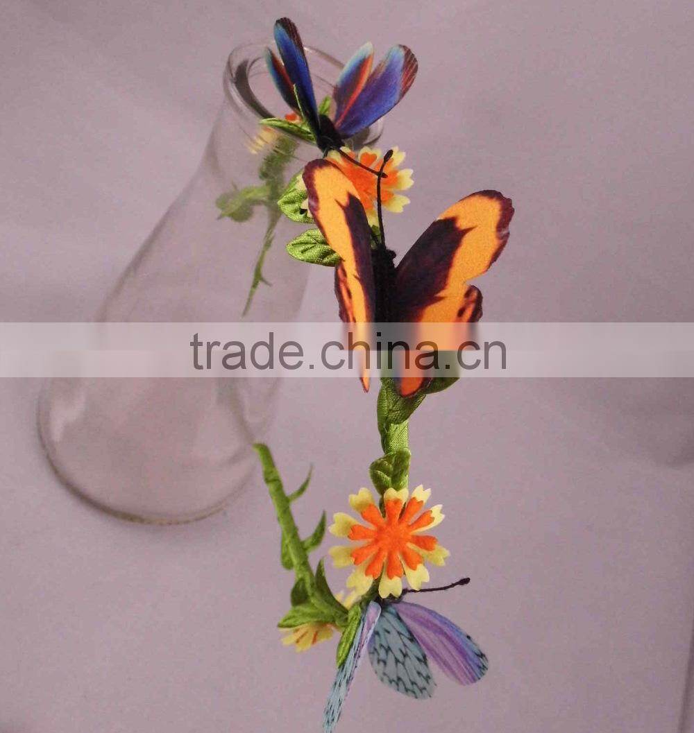 Wholesale Alibaba Kids Floral Flower Headband Wreath With Butterfly Headband