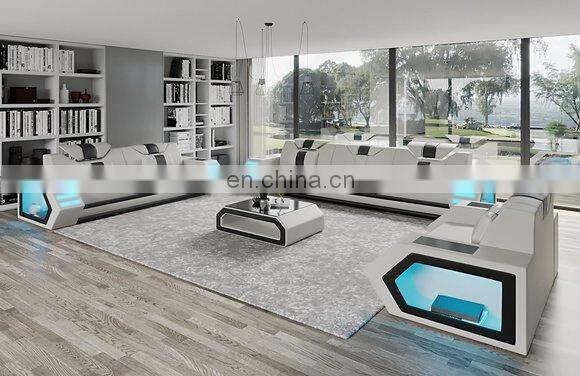 Modern LED light living room sofa Modern design set furniture sectional Sofa