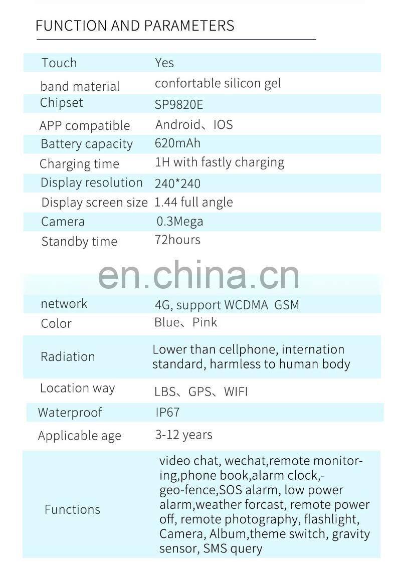 4G Kids Smart Watch T3, 2018 Hottest Gift For Kids in Xmas And New Year,Smart Watch With Touch Screen And Camera Use Nano Card