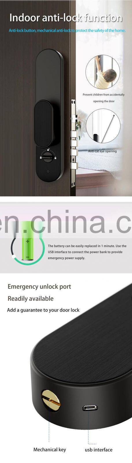 Smart Lock App Fingerprint Keyless for Home Finger WIFI Digital Lock Remote Control tuya TT Smart Lock  Home Wooden Door