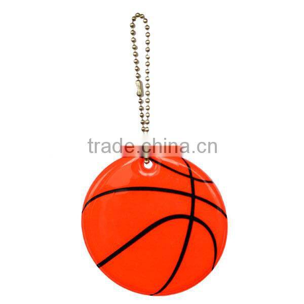 new design Round reflector plastic keychain strap