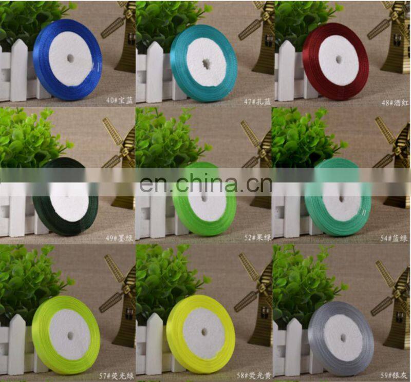 1cm 25Yards/Roll Grosgrain Satin Ribbons for Wedding Christmas Party Decorations DIY Bow Craft Ribbons