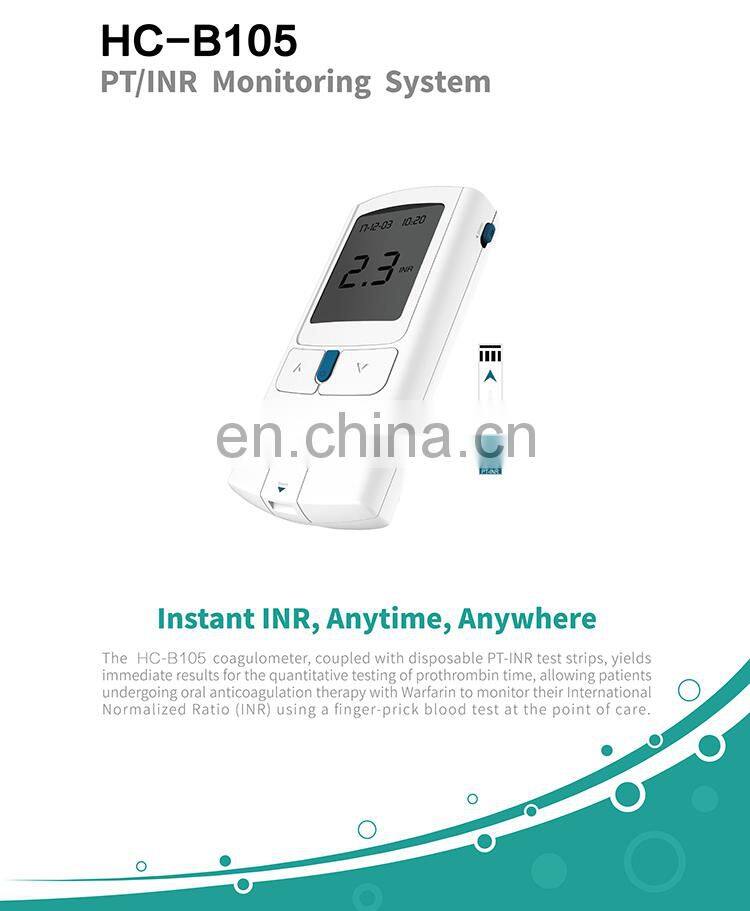HC-B105 Advanced Handheld PT/INR Coagulation Analyzer System for Clinic,INR machine coagulation analyzer