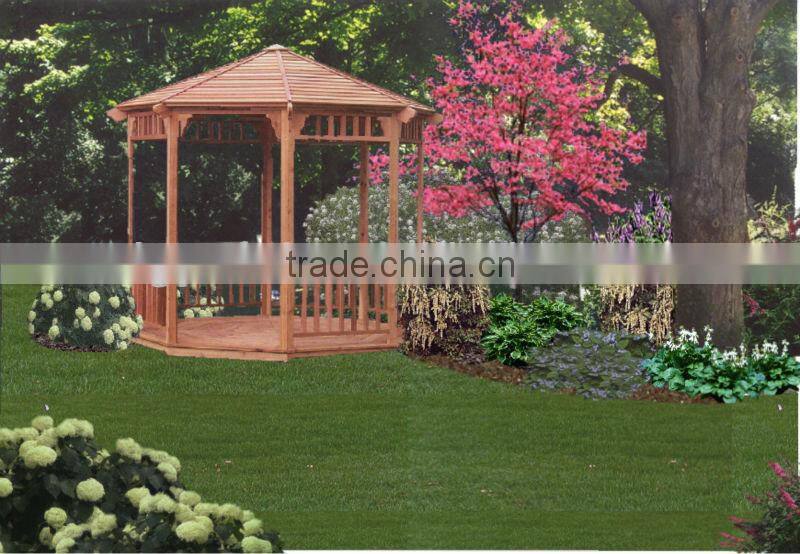 wood outdoor bird pavilion