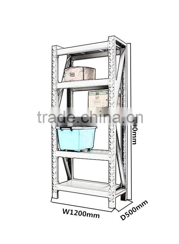 Custom style supermarket steel storage shelf heavy duty rack