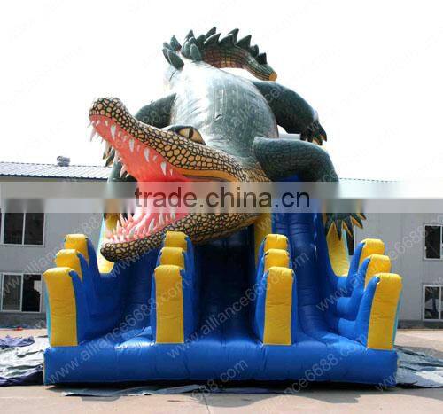 giant crocdile water slide for sale, inflatable water slide for frame pool