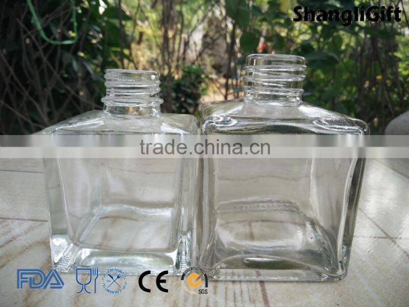 150ml Clear Square Parfume Glass Incense Aroma Reed Diffuser