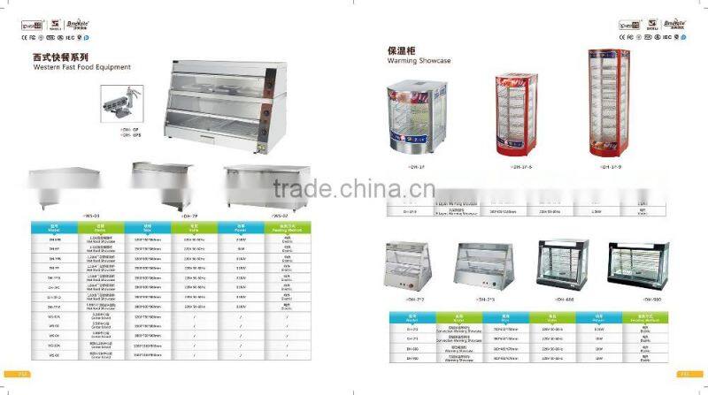 glass food warmer display showcase/food warmer showcase/hot food showcase