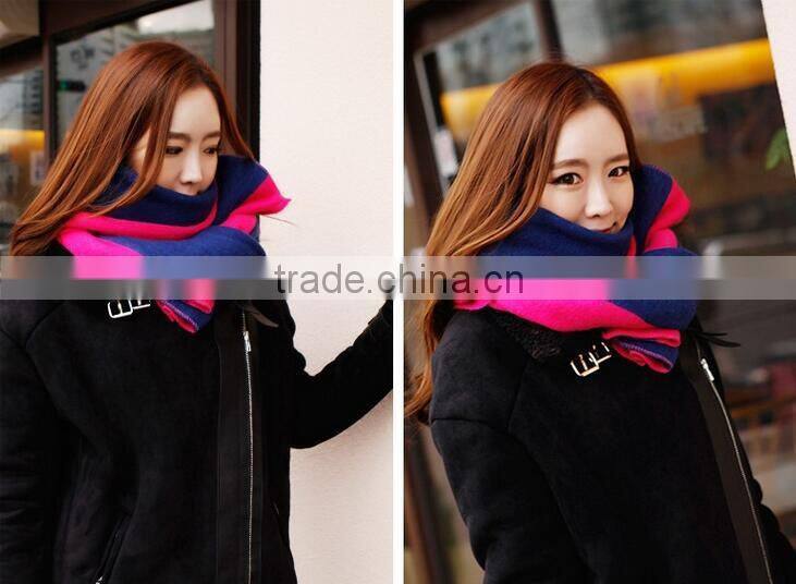 Latest Design Winter Warm Gradient Color 100% Acrylic Knitted Ladies Fashion Scarf