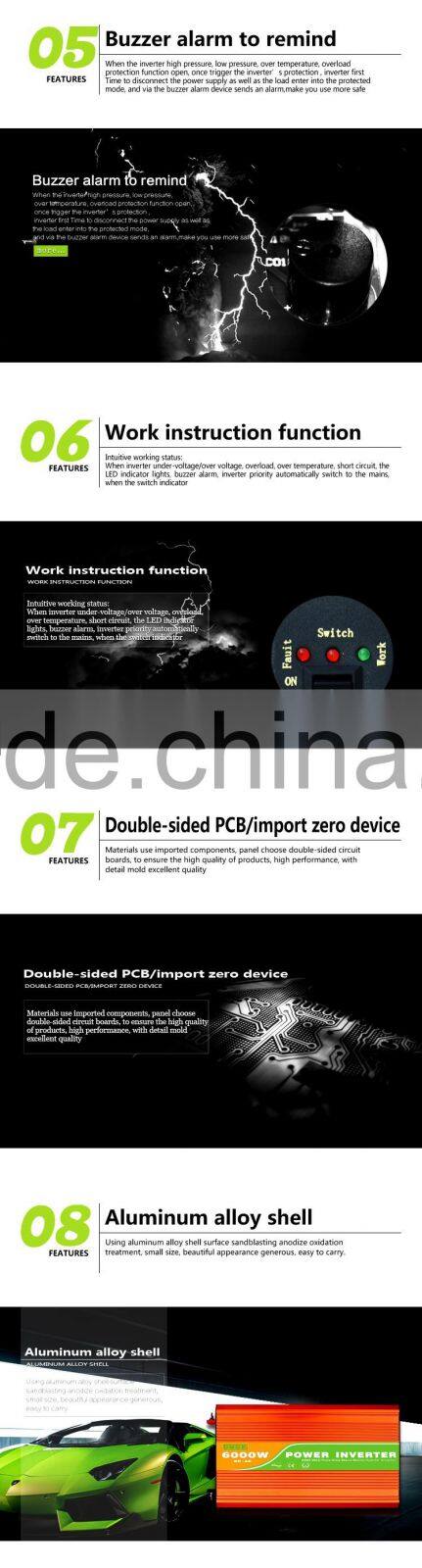 6KW High Frequency Off-Grid 96v dc &110/220v ac solar electric hybrid pure sine wave inverter