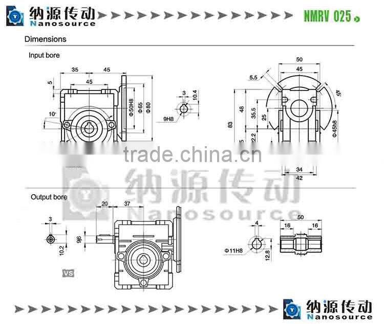 High quality, reasonable price NMRV025 gearbox/ worm gearbox/ agricultural gearbox