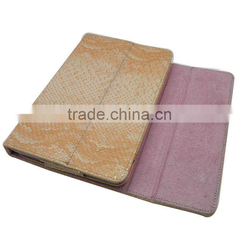 golden snake line Leather case cover for Amzozon kindle fire 7 " tablet pc with magnet flap enclosure and PU material