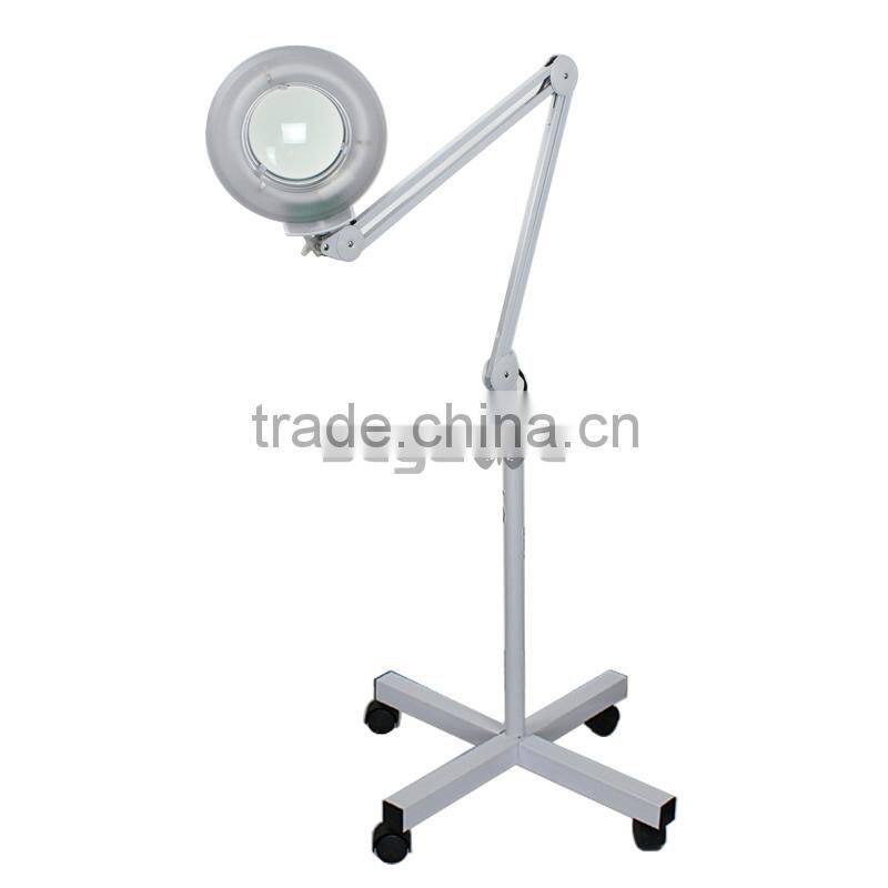 5X Magnifying Lamp Rolling Floor Stand adjustable Facial steamer equipment