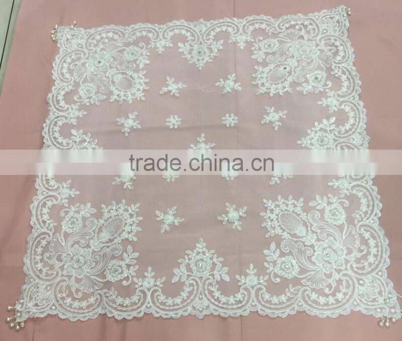 Beaded handmade lace table cover