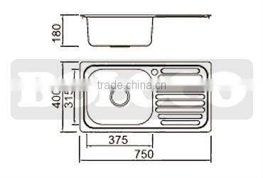 Single bowl one drainer sink BL-833