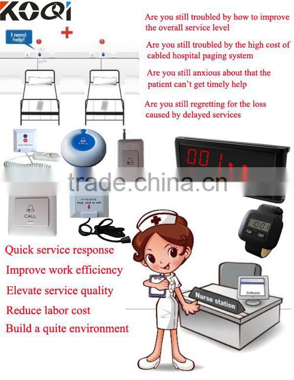 Electronic wireless nurse call system display, watch, transmitter 433mhz K-4-C+300plus+W2-H