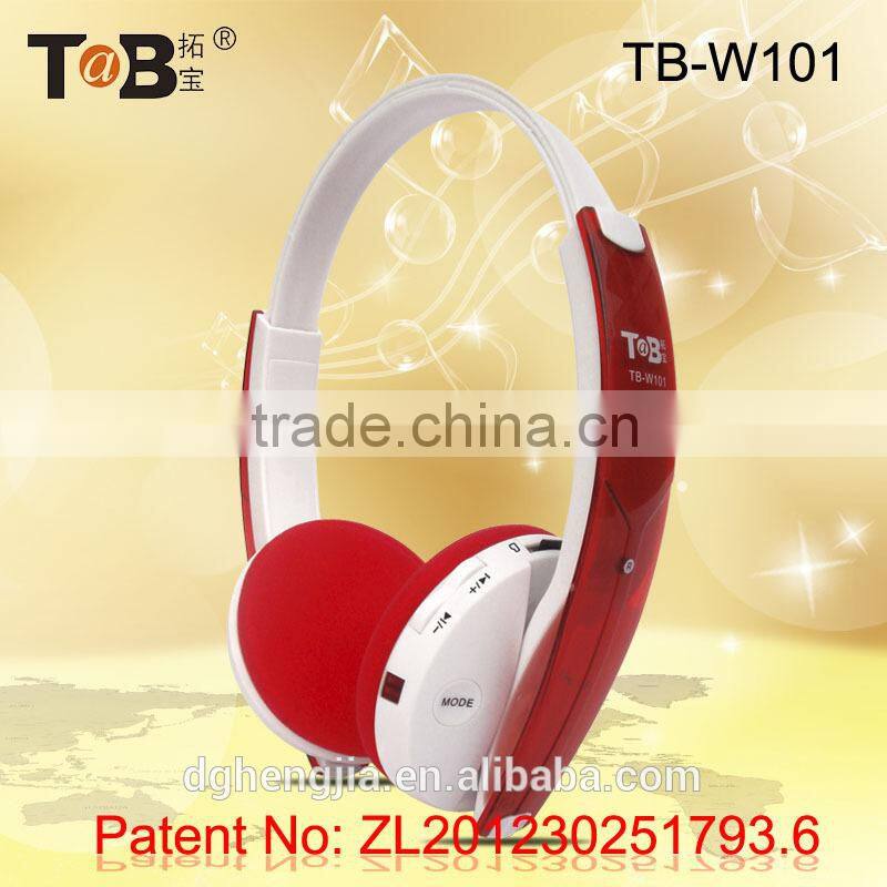 Wireless earmuff FM AM radio and mp3 player headphones / headsets with TF / MicroSD card TB-W101