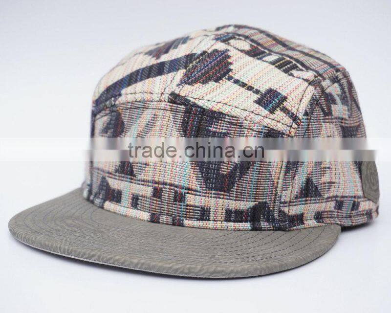 Cotton jacquard fabric camper cap