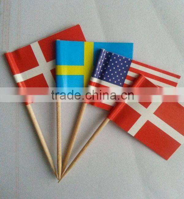 Mini toothpick paper flag